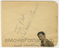 2j0729 DONALD O'CONNOR signed 5x6 cut album page '40s it can be framed & displayed with a still!