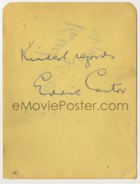 2j0731 EDDIE CANTOR/FRANK FAY signed 5x6 cut album page '40s each signed on a different side!
