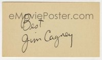 2j0766 JAMES CAGNEY signed 2x4 cut index card '50s it can be framed & displayed with a still!
