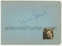 2j0740 LAUREN BACALL signed 5x6 cut album page '40s it can be framed & displayed with a still!