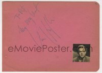 2j0749 VAN HEFLIN signed 5x6 cut album page '40s it can be framed & displayed with a still!