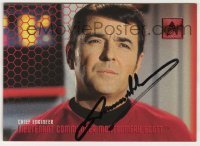 2j0864 JAMES DOOHAN signed trading card '96 head & shoulders c/u as Scotty from Star Trek!