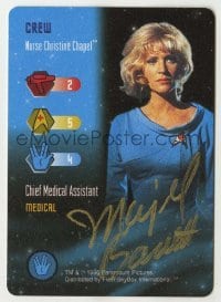 2j0902 MAJEL BARRETT signed trading card '96 as Nurse Chapel in Star Trek: The Card Game!