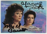 2j0907 MARINA SIRTIS/MAJEL BARRETT signed trading card '95 Star Trek's Counselor Troi & Nurse Chapel