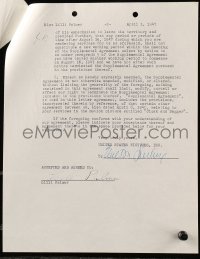 2j0052 LILLI PALMER signed 9x11 contract '47 she can take leave from Cloak & Dagger for her husband!