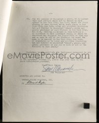 2j0056 SAM WANAMAKER signed 9x11 contract '47 agreeing to terms for making My Girl Tisa!