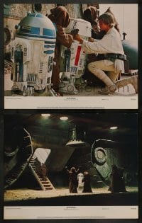 2k956 STAR WARS 2 color 11x14 stills '77 George Lucas classic sci-fi, Luke, both with R2 & Jawas!