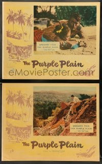 2k919 PURPLE PLAIN 2 English LCs '55 great images of Gregory Peck, written by Eric Ambler!