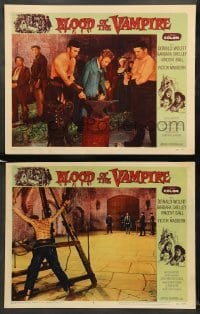 2k765 BLOOD OF THE VAMPIRE 2 LCs '58 Universal horror, great different torture images!