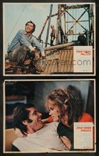 2k814 FIVE EASY PIECES 2 LCs '70 great close up of Jack Nicholson with Karen Black & on oil rig!