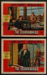 2k819 FOUNTAINHEAD 2 LCs '49 images of Gary Cooper as Howard Roark, Kent Smith, Patricia Neal!