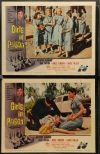 2k827 GIRLS IN PRISON 2 LCs '56 Joan Taylor, Adele Jergens, women without men!