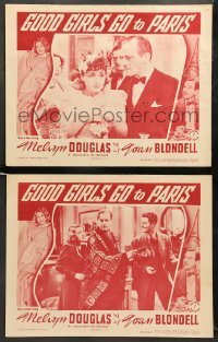 2k834 GOOD GIRLS GO TO PARIS 2 LCs R47 sexy Joan Blondell & Melvyn Douglas!