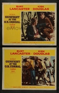 2k841 GUNFIGHT AT THE O.K. CORRAL 2 LCs '57 Burt Lancaster, Kirk Douglas, directed by John Sturges!