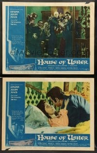 2k849 HOUSE OF USHER 2 LCs '60 Edgar Allan Poe's tale of the ungodly & evil, Vincent Price