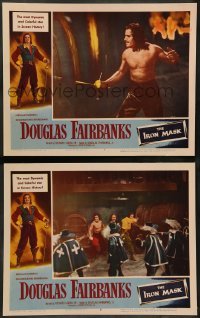 2k854 IRON MASK 2 LCs R53 cool border artwork of fencer Douglas Fairbanks, Sr.!