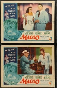 2k866 MACAO 2 LCs '52 Josef von Sternberg, great images of Robert Mitchum and sexy Jane Russell!