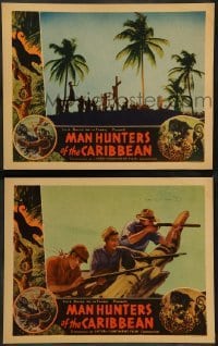 2k869 MAN HUNTERS OF THE CARIBBEAN 2 LCs '38 Andre Roosevelt, wild jungle, animal images and art!