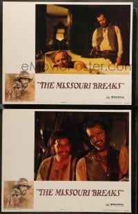 2k877 MISSOURI BREAKS 2 LCs '76 Marlon Brando & Jack Nicholson, border art by Bob Peak!