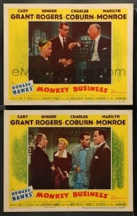 2k878 MONKEY BUSINESS 2 LCs '52 Cary Grant, Ginger Rogers, Coburn. Marlowe, Howard Hawks!
