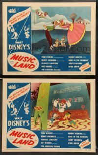 2k884 MUSIC LAND 2 LCs '55 Walt Disney, great different cartoon images!
