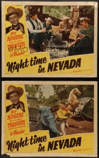 2k895 NIGHT TIME IN NEVADA 2 LCs '48 bruised Roy Rogers & sheriff Andy Devine grill bad guy!