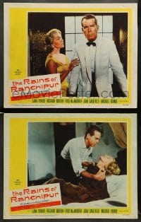 2k925 RAINS OF RANCHIPUR 2 LCs '55 Lana Turner, Fred MacMurray, rains couldn't wash their sin away!