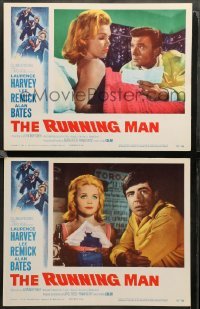 2k936 RUNNING MAN 2 LCs '63 Carol Reed, time is running out for Laurence Harvey & Lee Remick!