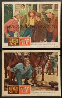 2k961 TALL MAN RIDING 2 LCs '55 cool images of tough cowboy Randolph Scott!