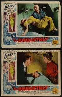 2k984 UNEARTHLY 2 LCs '57 super sexy Sally Todd, Johnson & Batanides, great monster image!