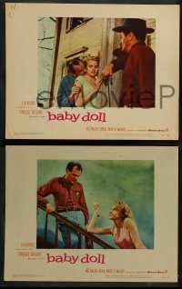 2k049 BABY DOLL 8 LCs '57 Elia Kazan, sexy Carroll Baker looks at Malden & Eli Wallach on stairs!