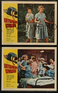 2k061 BETRAYED WOMEN 8 LCs '55 bad girls in solitary, Carole Mathews, Beverly Michaels!