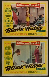 2k354 BLACK WIDOW 7 LCs '54 Ginger Rogers, Gene Tierney, Van Heflin, George Raft!