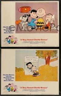2k527 BOY NAMED CHARLIE BROWN 4 LCs '70 art of Snoopy dancing by Charles M. Schulz!