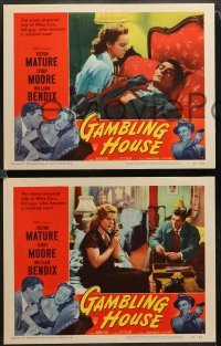 2k553 GAMBLING HOUSE 4 LCs '51 great images of Victor Mature as Mike Fury, sexy Terry Moore!