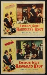 2k662 HANGMAN'S KNOT 3 LCs '52 great western images of Randolph Scott, Donna Reed!