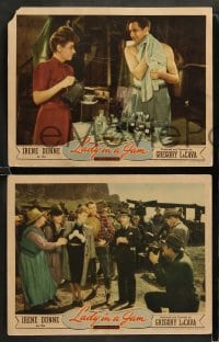 2k675 LADY IN A JAM 3 LCs '42 great images of Irene Dunne, Patrick Knowles, Ralph Bellamy!