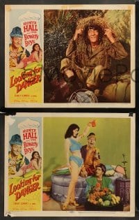 2k435 LOOKING FOR DANGER 6 LCs '57 Bowery Boys, wacky images of Nazi Huntz Hall!