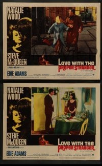 2k681 LOVE WITH THE PROPER STRANGER 3 LCs '64 great images of Steve McQueen, Natalie Wood!
