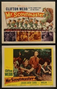 2k233 MR SCOUTMASTER 8 LCs '53 great images of Clifton Webb with Boy Scouts!
