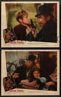 2k241 OLIVER TWIST 8 LCs '51 Robert Newton as Bill Sykes, directed by David Lean!