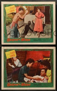 2k492 OUTPOST IN MALAYA 5 LCs '52 Claudette Colbert & Jack Hawkins where civilization ends!