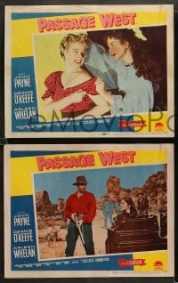 2k580 PASSAGE WEST 4 LCs '51 cowboy western images of John Payne, Dennis O'Keefe, Arleen Whelan!