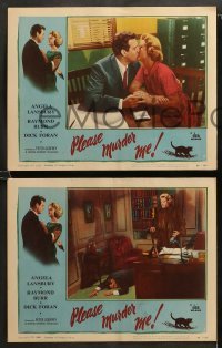 2k581 PLEASE MURDER ME 4 LCs '56 great images of Angela Lansbury, Dick Foran and Raymond Burr!