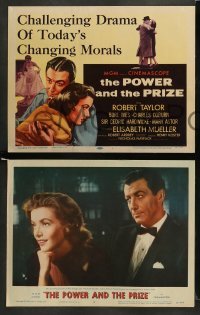 2k252 POWER & THE PRIZE 8 LCs '56 Robert Taylor & Elisabeth Mueller deal w/today's changing morals
