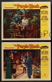 2k587 PURPLE MASK 4 LCs '55 cool images of masked avenger Tony Curtis w/pretty Colleen Miller!