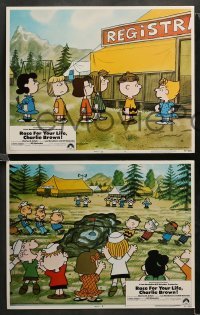 2k259 RACE FOR YOUR LIFE CHARLIE BROWN 8 LCs '77 Charles M. Schulz, art of Snoopy & Peanuts gang!