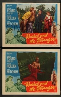 2k706 RACHEL & THE STRANGER 3 LCs '48 Loretta Young, William Holden & Robert Mitchum!