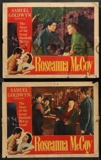 2k591 ROSEANNA MCCOY 4 LCs '49 Farley Granger in famous feud with the Hatfields, Nicholas Ray