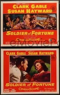 2k283 SOLDIER OF FORTUNE 8 LCs '55 Clark Gable, gorgeous Susan Hayward, Michael Rennie, Dmytryk!